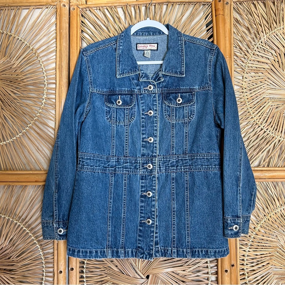 Vintage Mid Wash long line denim jacket